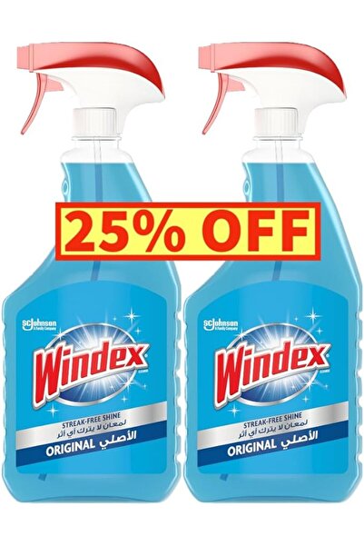 Windex زجاجات رش منظف الزجاج الأزرق الأصلية 2 × 750 مل - عبوة مزدوجة من منظف ...