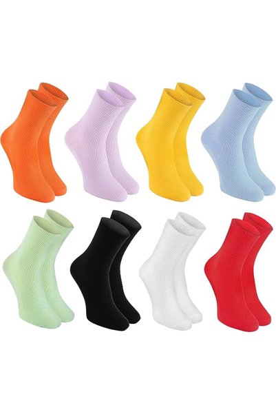 Rainbow Socks 8 أزواج من الجوارب القطنية غير المرنة المخصصة لمرضى السكري، منا...