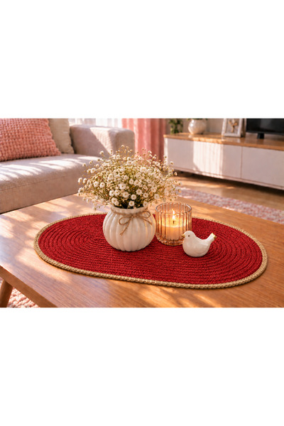 ÖRGÜM Covoraș tricotat 50x30 cm – Față de masă decorativă și pentru măsuță de...