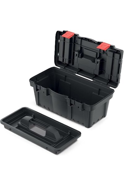 kistenberg Dark Ergonomic Handle Durable Polymer Blend Tool Box Black and Red...