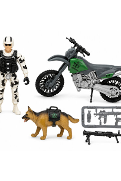 Generic Brand Jucărie Set Militar cu Figurină Soldat, Motocicletă de Teren, C...