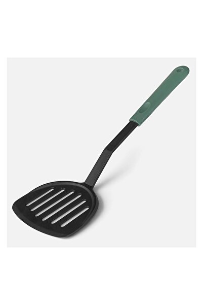 OEM Spatulă Perforată din Plastic Gri cu Mâner Verde 33,5 cm, pentru Gătit și...