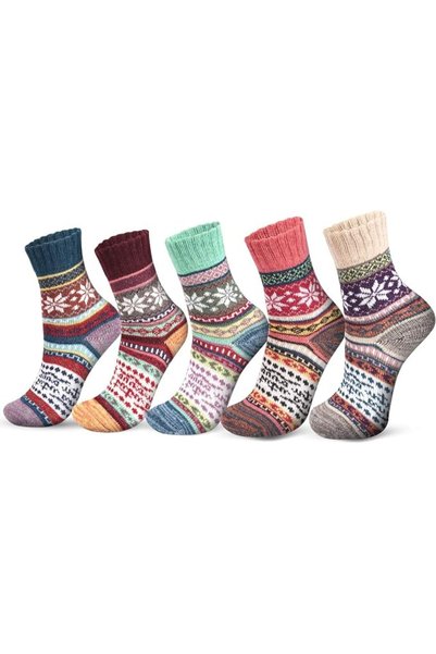 NALACAL 5 Pairs Women's Nordic Thermal Socks - Ladies Nordic Style Socks, Sto...
