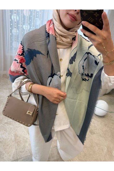minelesarp Șal de umăr și eșarfă Hijab de lux din lână cașmir de toamnă 140x1...