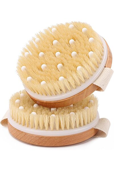 Yelajoy 2-Pack Dry Brushing Body Brush for Lymphatic Drainage, Round Dry Exfo...