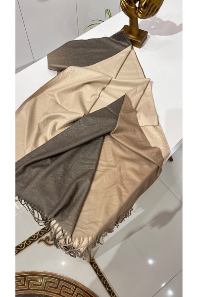 EB SCARF Κασμιρένιο μάλλινο σάλι και κασκόλ διπλής όψης με ντεγκραντέ σχέδιο