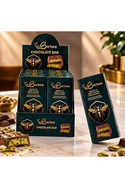 BARbee Premium El Yapımı Dubai Çikolatası Bar (1200 gr Stand Kutu / 12x100 gr)