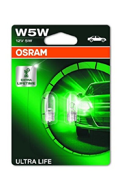 Osram Set 2 becuri semnalizare 12 V, W5W Ultra Life, blister, 2825ULT-2BL