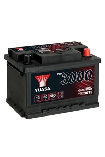 Yuasa Baterie auto YBX 3000 ASIA YBX3075, 12 V, 60 Ah, 550 A, 245x175x175 mm,...