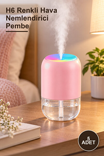 Yenilig 5 pieces h6 colorful air humidifier pink