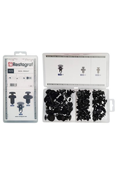 RESTAGRAF Set 95 nituri auto din plastic 70174, plastic, negru, pentru Dacia,...