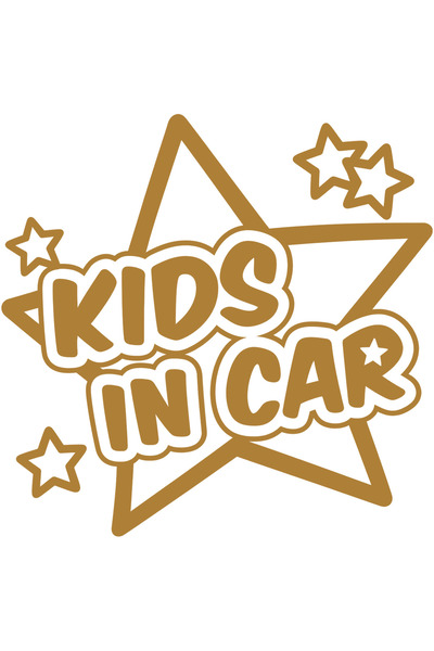 Oracal Car Sticker Kids in Car – Children on Board, Star Model, 17cm - Copper