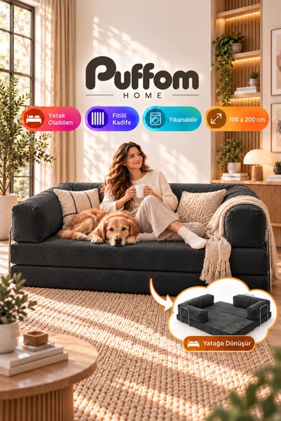 Puffom PuffomNEST 100x200cm Aktivite Legom Kanepe, Fitilli Kumaş, Yıkanabilir...