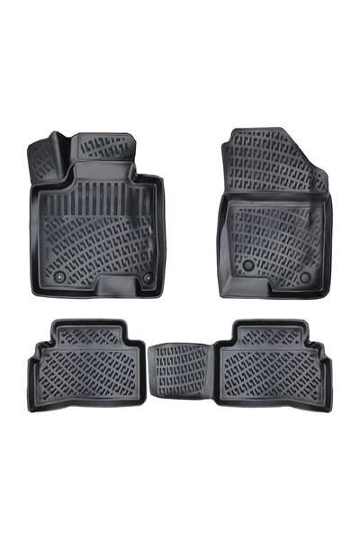 Umbrella Set covorase auto din cauciuc 110166, TPE, negru, pentru Hyundai Tuc...