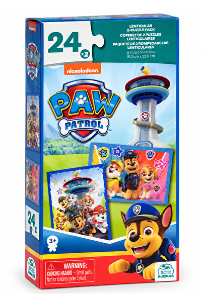 Spin Masters Set 2 puzzle-uri lenticulare PAW Patrol – 24 piese fiecare, Spin...