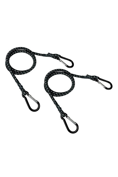 Lampa Set 2 corzi elastice LAM60179, lungime 100 cm, cu carabine metalice, negre
