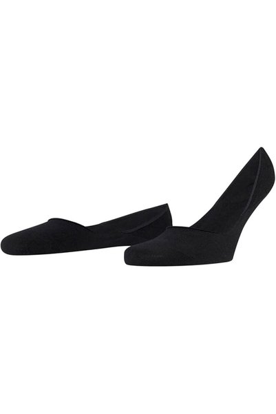 FALKE Men's Step Medium Cut Box Liner Socks Sustainable Cotton Black White Mo...