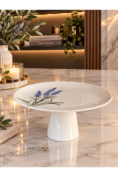 Sillage Home Porselen Ayaklı Sunum Tabağı 26 cm , Kek,Pasta Sunum Standı