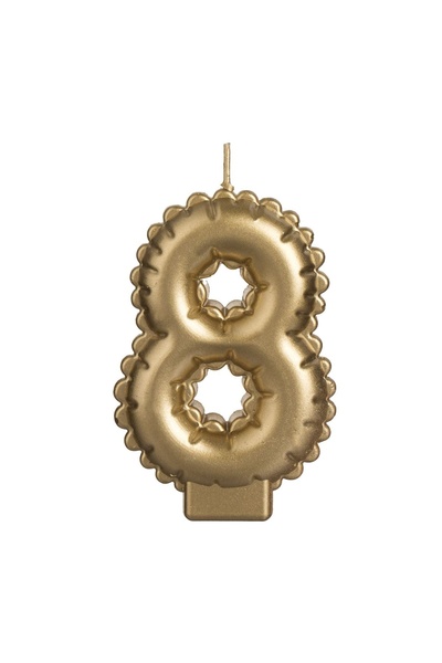 OEM Lumânare Zi de Naștere Aurie Metalizata Nr.8 – Decor Elegant pentru Tort ...