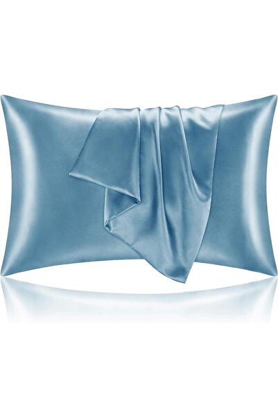 BEDELITE Satin Pillowcase with Zipper 2 Pack, White Pillow Cases Standard Siz...