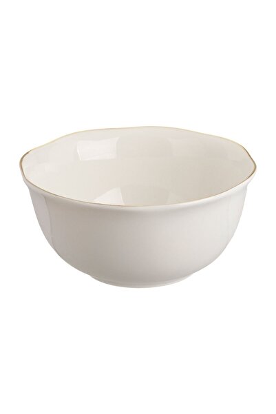OEM Salatiera din Porțelan Off White "Wavy Gold Metallic" 480 ml, pentru Serv...