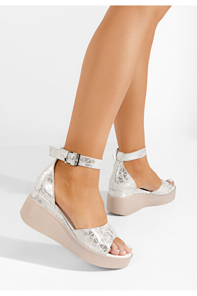 B T Shoes Sandale cu platformă piele Salegia argintii