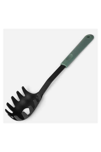 OEM Lingura din Plastic Antracit cu Mâner Verde pentru Paste 31cm