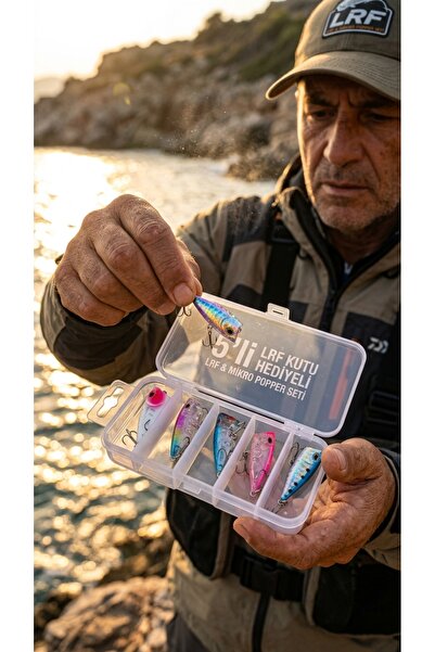 OLTAMİX 5'li Kutu Hediyeli LRF Mikro Maket Balık ve Popper Suni Yem Seti