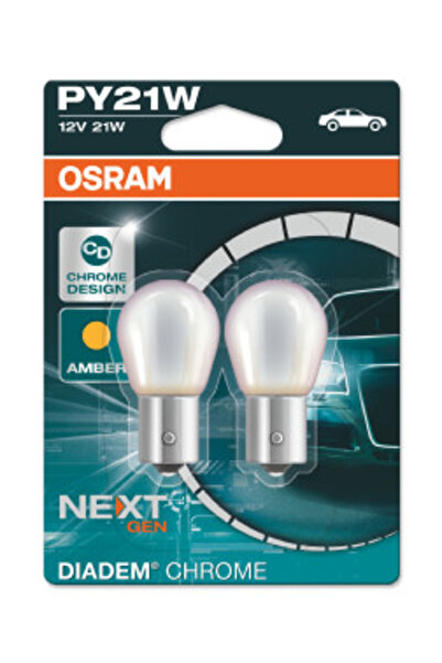 Osram Set 2 becuri semnalizare DIADEM Chrome 7507DC-02B, PY21W, halogen, culo...