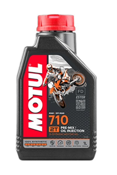 Motul Ulei motor 2 timpi 710 2T Pre-Mix FD Ester 104034, volum 1 litru, sintetic