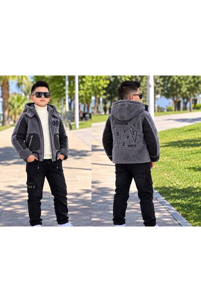 Generic Brand Boy's 3-Piece Winter Set Faux Thai down Jacket Knitwear Sweater Lycra Jean Pants