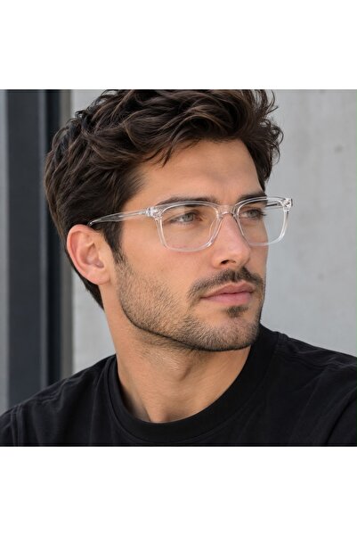 MİSE Classic Transparent Frame Clear Blue Light Protective Non-Prescription C...