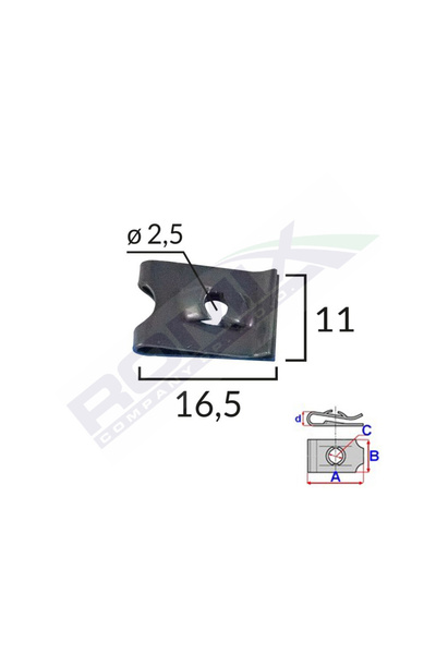 ROMİX Set 25 clipsuri fixare 16032, universal, negru