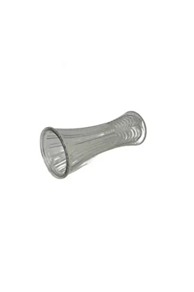 Generic Brand Vaza Decorativa din Sticla cu Striatii Verticale – 28 cm, Sticl...