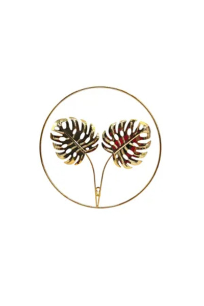 Generic Brand Decorațiune de Perete din Metal cu Frunze Decorative, Design Mo...