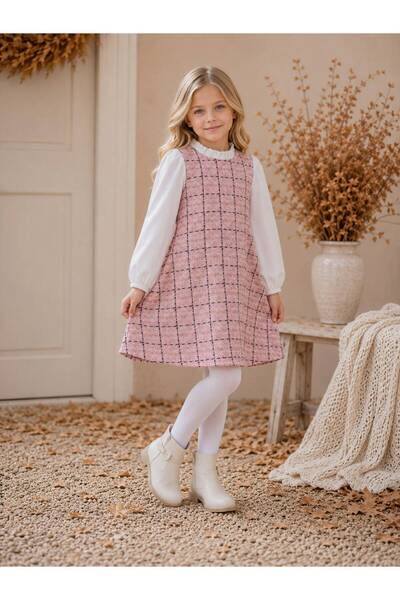Wizzy Plaid Strappy Girls' Dress 2-9 Years