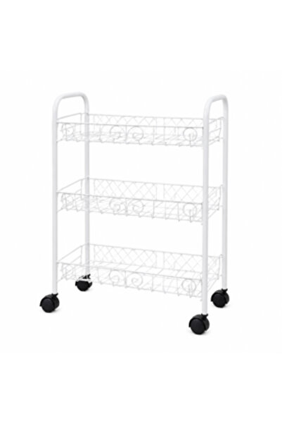 Generic Brand Raft Metalic cu 3 Polițe și Roți, Organizator Multifuncțional p...