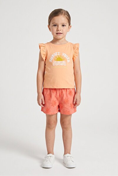 Banana Boat Toddlers Girl 2 Pcs Graphic Print Top And Shorts Set, Multicolor