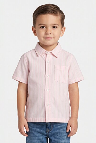 The Children's Place Toddlers Boy Stripe Short Sleeve Casual Shirt, Pink