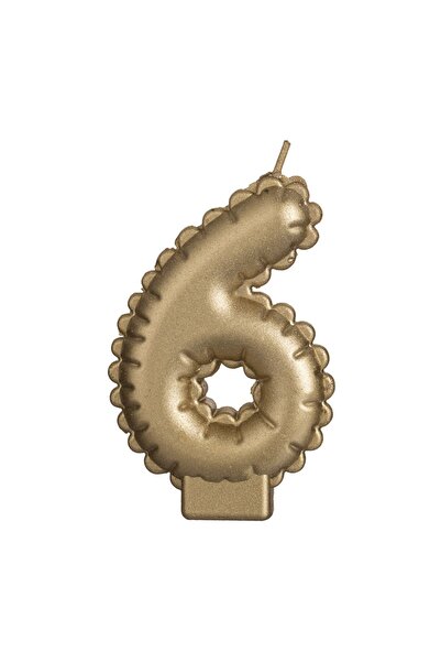 OEM Lumânare Zi de Naștere Aurie Metalizata Nr.6 – Decor Elegant pentru Tort ...