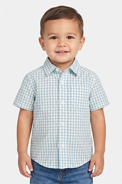 The Children's Place Toddlers Boy Micro Check Short Sleeve Casual Shirt, Mult...