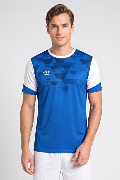 UMBRO قميص تدريب رياضي رجالي بأكمام قصيرة، أزرق
