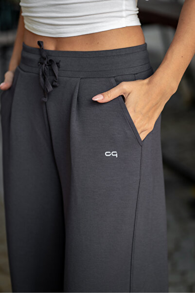Oq Soft Textured Adjustable Cuff Barrel Jogger Sweatpants