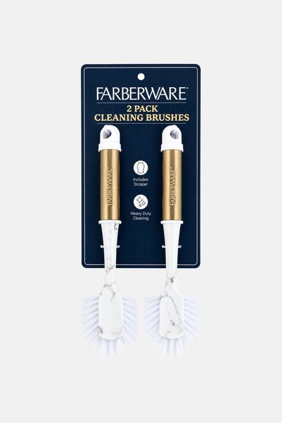 Farberware فرشاة أطباق بمقبض، عبوة من قطعتين، متعددة الألوان