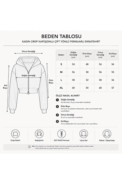 trendgar Siyah Çift yönlü fermuar Detaylı Kapüşonlu sweatshirt
