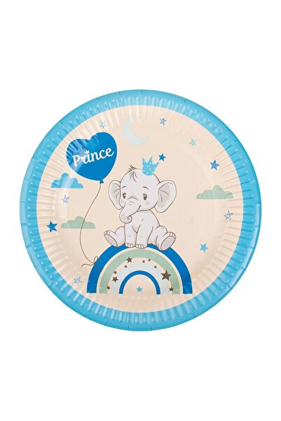 OEM Farfurii de Petrecere din Carton Bej Ciel Elefant Curcubeu Prince Ø18 cm ...
