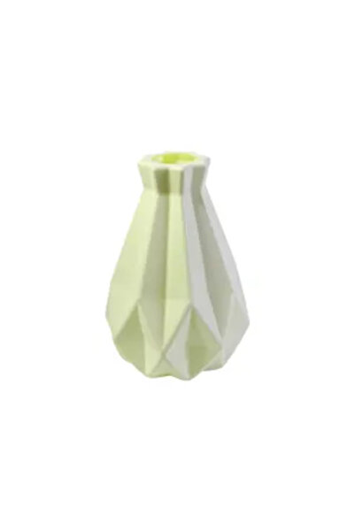 Generic Brand Vază decorativă din plastic model diamant geometric verde desch...