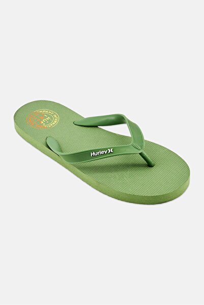 Hurley شباشب رجالية بشعار العلامة التجارية، لون أخضر زيتوني