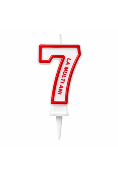 Generic Brand Lumânare Aniversară Cifră 7 „La Mulți Ani” – Lumânare Decorativ...