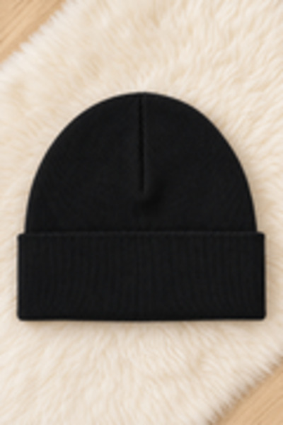 ESES BEBE Siyah Unisex Bebek Çocuk Esnek Kaşkorse Bere Pamuklu Mevsimlik Şapka